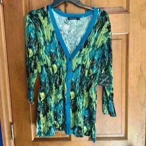 Zozo peacock colored cardigan